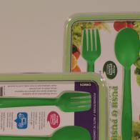 Rectangular Foodcontainer with cutleryset